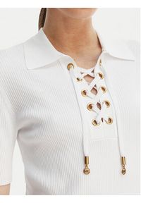 MICHAEL Michael Kors Bluzka MS661FZ5ZV Biały Slim Fit. Kolor: biały. Materiał: syntetyk #4