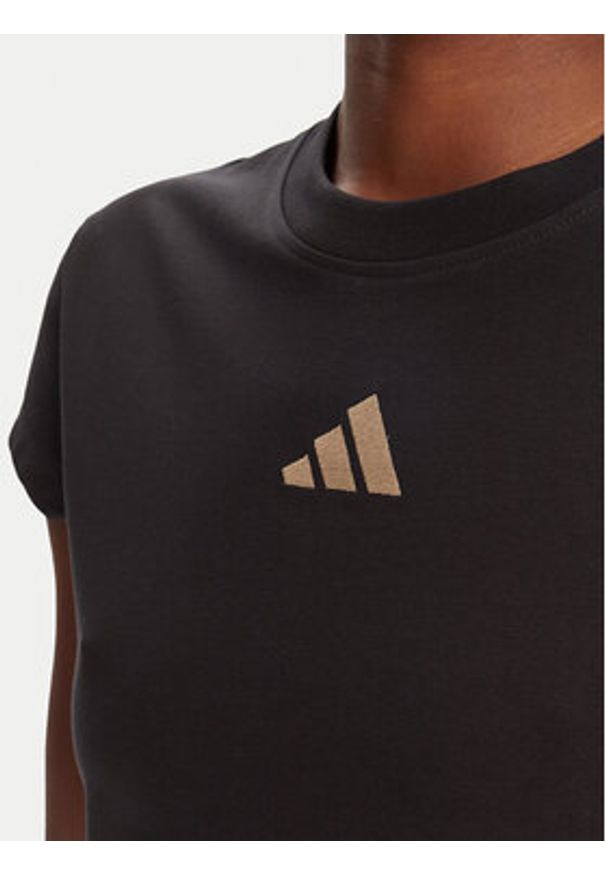 Adidas - adidas T-Shirt Animal Print 3-Stripes JM1856 Beżowy Slim Fit. Kolor: beżowy. Materiał: bawełna. Wzór: nadruk