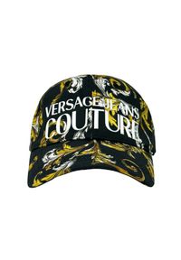 Versace Jeans Couture - VERSACE JEANS COUTURE Czarna czapka logowana z daszkiem. Kolor: czarny #4
