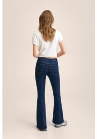 mango - Mango jeansy Flare damskie high waist. Stan: podwyższony. Kolor: turkusowy #4