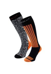 POEDERBAAS - Skarpety narciarskie - 2 pary - pomarańczowe. Kolor: pomarańczowy. Materiał: akryl, wełna, poliamid, elastan. Sport: narciarstwo #1