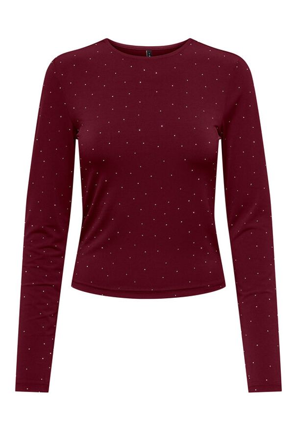 only - ONLY Bluzka Zita 15358986 Bordowy Regular Fit. Kolor: czerwony. Materiał: syntetyk