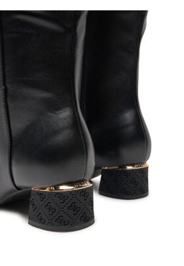 Guess Kozaki Lucie2 FLFLU2 ELE11 Czarny. Kolor: czarny. Materiał: skóra