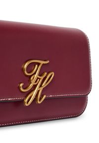 TOMMY HILFIGER - Tommy Hilfiger Torebka Th Script Flap Crossover AW0AW18399 Bordowy. Kolor: czerwony. Materiał: skórzane #5