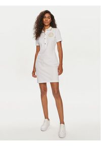Versace Jeans Couture Sukienka codzienna 76HAOT03 Biały Regular Fit. Okazja: na co dzień. Kolor: biały. Materiał: bawełna. Typ sukienki: proste. Styl: casual