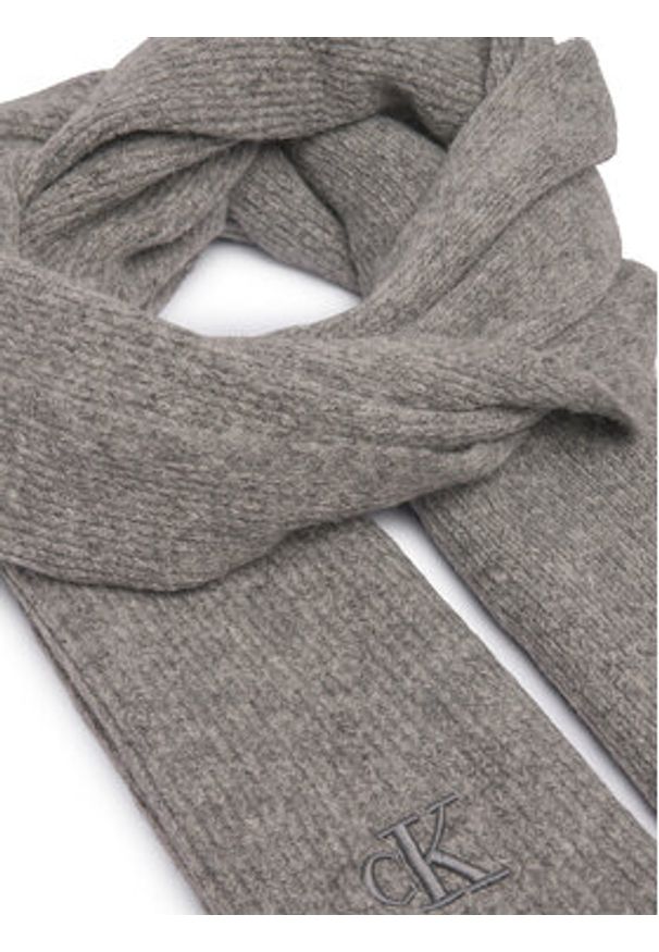 Calvin Klein Szalik Thick Embroidery K60K612664 Szary. Kolor: szary. Materiał: akryl
