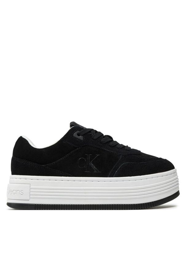 Calvin Klein Jeans Sneakersy Bold Platf Laceup Low Mg Suede YW0YW01575 Czarny. Kolor: czarny. Materiał: skóra, zamsz