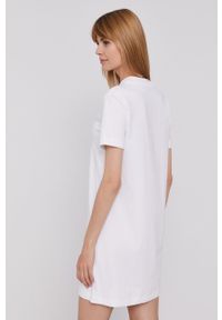 Calvin Klein Jeans Sukienka kolor biały mini rozkloszowana. Typ kołnierza: kołnierzyk stójkowy. Kolor: biały. Materiał: lycra. Wzór: nadruk. Typ sukienki: rozkloszowane. Długość: mini #3