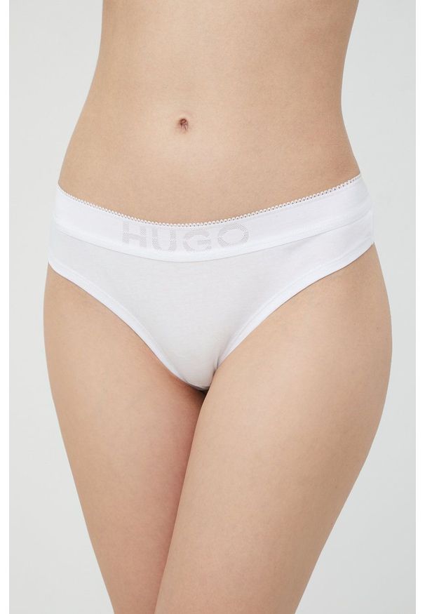 Hugo - HUGO stringi (3-pack) 50470047 kolor biały. Kolor: biały. Materiał: bawełna, materiał