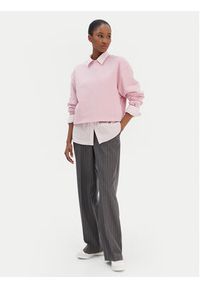TOMMY HILFIGER - Tommy Hilfiger Bluza Script WW0WW49418 Różowy Regular Fit. Kolor: różowy. Materiał: bawełna #5