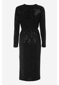 Vila - Brokatowa sukienka Feste. Kolor: czarny. Materiał: jersey. Długość rękawa: długi rękaw. Styl: wizytowy #2