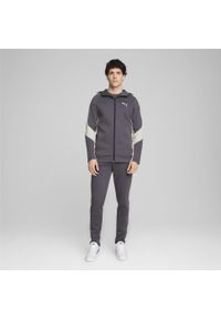 Puma - Męska rozpinana bluza z kapturem EVOSTRIPE PUMA Galactic Gray. Typ kołnierza: kaptur. Kolor: szary. Materiał: materiał
