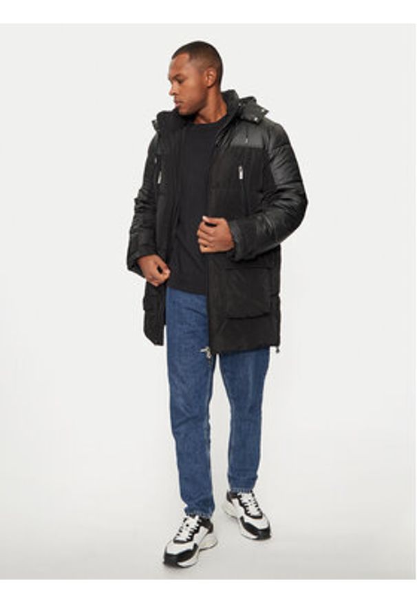 Karl Lagerfeld - KARL LAGERFELD Kurtka puchowa 455001 544501 Czarny Regular Fit. Typ kołnierza: dekolt w karo. Kolor: czarny. Materiał: syntetyk
