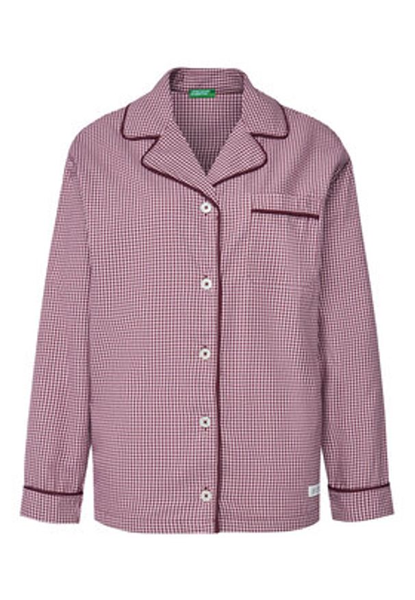 United Colors of Benetton - United Colors Of Benetton Koszulka piżamowa 4MYG3M00D Bordowy Regular Fit. Kolor: czerwony. Materiał: bawełna