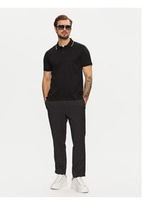 Karl Lagerfeld - KARL LAGERFELD Polo 745080 551200 Czarny Regular Fit. Typ kołnierza: polo. Kolor: czarny. Materiał: bawełna