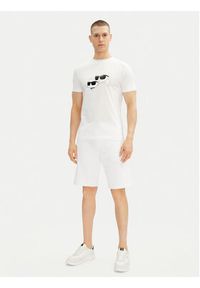 Karl Lagerfeld - KARL LAGERFELD T-Shirt 755061 552241 Biały Regular Fit. Typ kołnierza: dekolt w karo. Kolor: biały. Materiał: bawełna #3