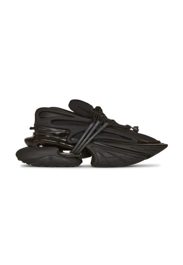 Balmain - BALMAIN Czarne sneakersy Unicorn, Rozmiar 45. Kolor: czarny. Materiał: materiał, skóra