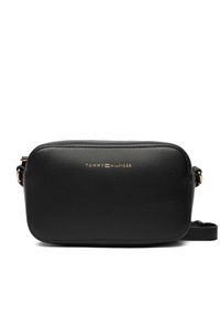 TOMMY HILFIGER - Tommy Hilfiger Torebka Th Logo Camera Bag AW0AW18115 Czarny. Kolor: czarny. Materiał: skórzane #1