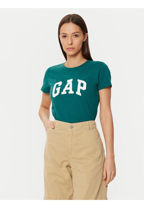 GAP - Gap T-Shirt 417797-20 Zielony Regular Fit. Kolor: zielony. Materiał: bawełna