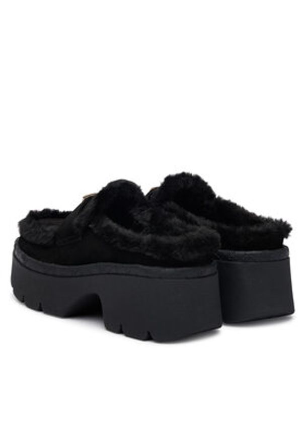 Guess Klapki FLFBRI ESU06 Czarny. Kolor: czarny. Materiał: skóra, zamsz