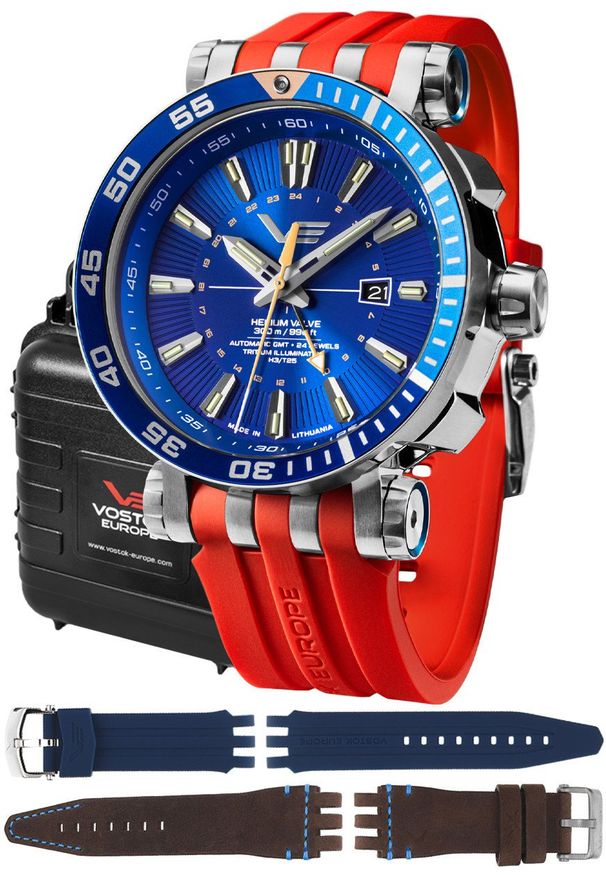 Zegarek męski Vostok Europe NH34-575A716SR czerwony. Kolor: czerwony