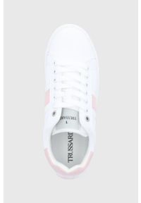 Trussardi Jeans - Trussardi buty kolor biały. Nosek buta: okrągły. Zapięcie: sznurówki. Kolor: biały. Materiał: guma #5