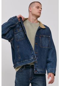 Levi's® - Levi's Kurtka jeansowa męska kolor granatowy przejściowa oversize. Okazja: na spotkanie biznesowe. Kolor: niebieski. Materiał: jeans. Styl: biznesowy #1