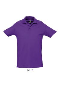 SOL'S - Polo Sol's Spring Ii. Typ kołnierza: polo. Kolor: fioletowy. Materiał: bawełna. Styl: elegancki #1