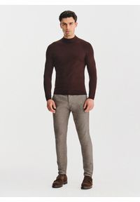 Pako Lorente - PAKO LORENTE - Brązowe spodnie chino. Kolor: brązowy. Materiał: poliester, elastan, bawełna. Sezon: zima, jesień #2