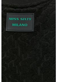 Miss Sixty bluza damska kolor czarny gładka. Kolor: czarny. Materiał: dzianina. Długość rękawa: krótki rękaw. Długość: krótkie. Wzór: gładki #3