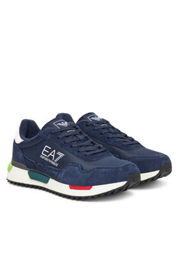 EA7 Emporio Armani Sneakersy 7X000380 AF19175 MZ230 Granatowy. Kolor: niebieski. Materiał: materiał