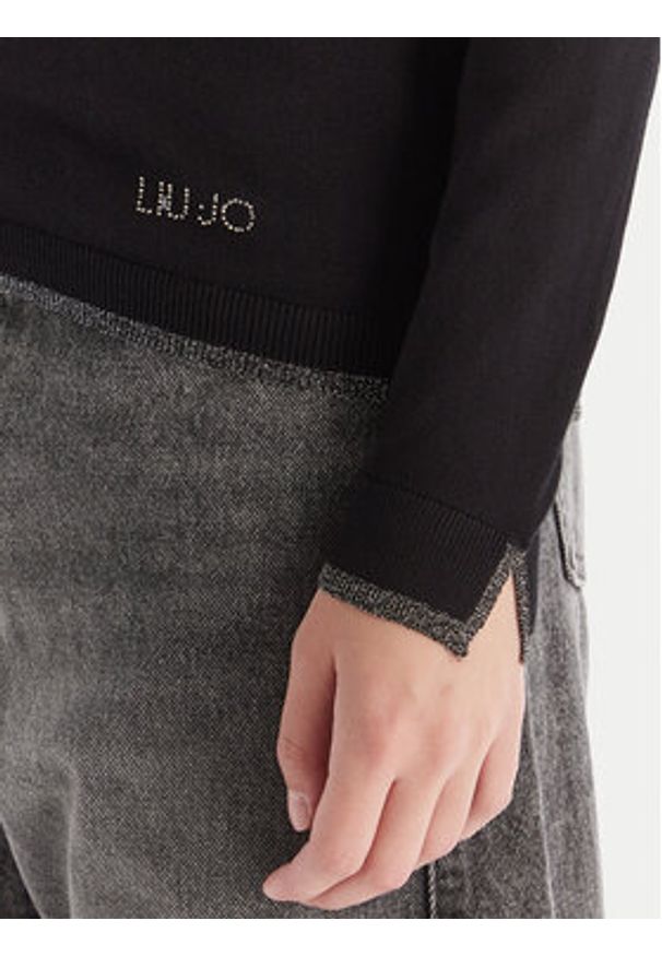 Liu Jo Sweter MF5227 MS49I Czarny Regular Fit. Kolor: czarny. Materiał: wiskoza, syntetyk