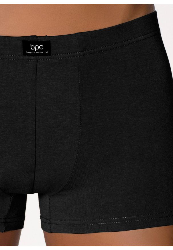 bonprix - Bawełniane bokserki, dopasowany fason (3 pary). Kolor: czarny. Materiał: jersey, bawełna, materiał