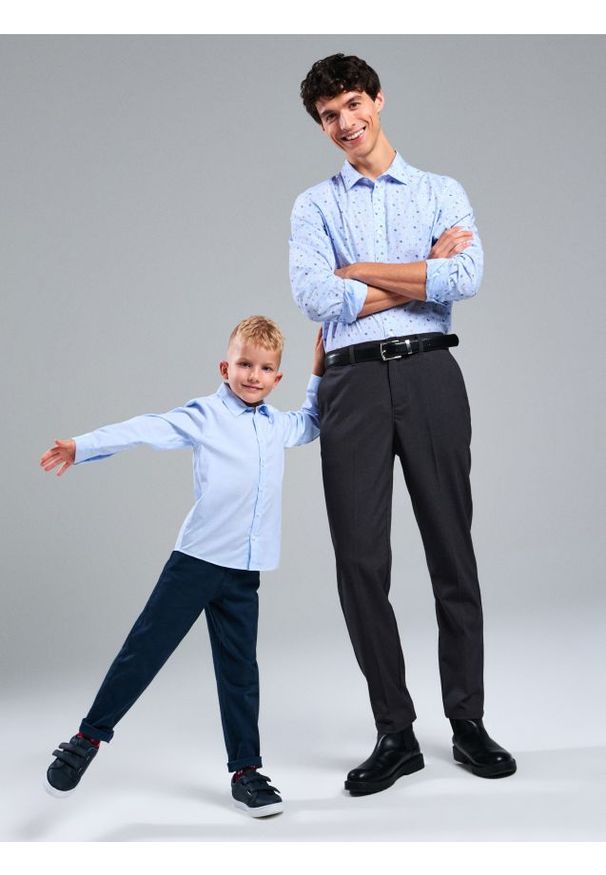 Sinsay - Bawełniana koszula - błękitny. Kolor: niebieski. Materiał: bawełna