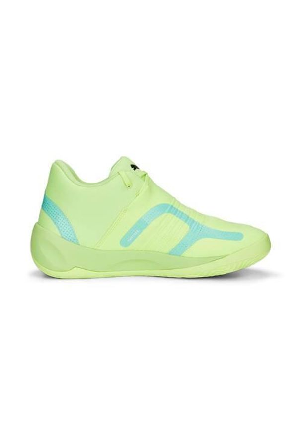 Puma - Buty do koszykówki męskie PUMA Rise Nitro. Kolor: żółty, wielokolorowy, zielony. Materiał: materiał, syntetyk, tkanina. Sport: koszykówka