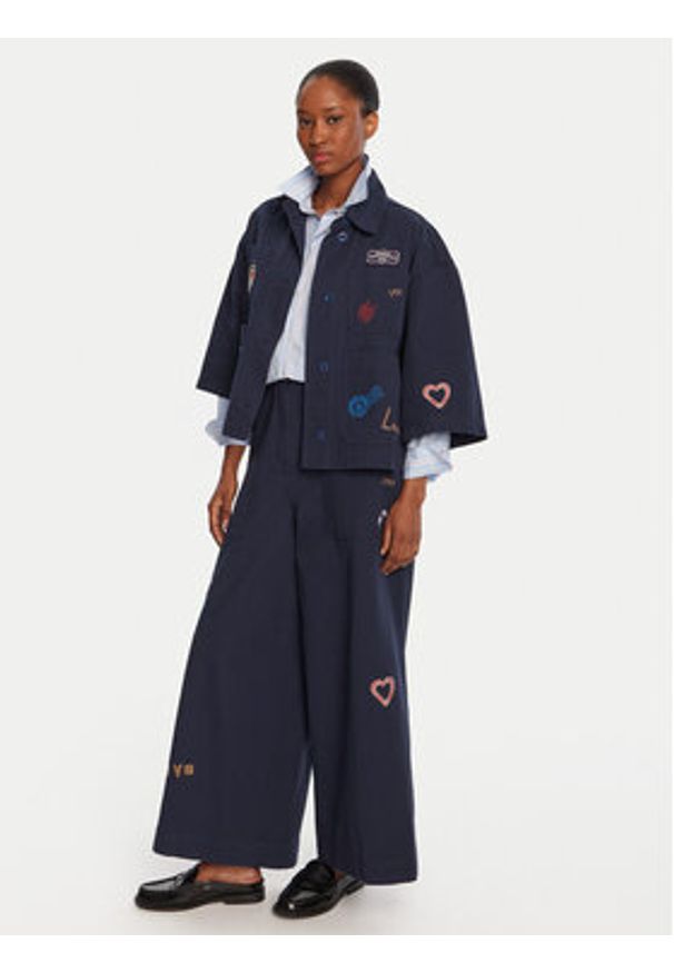 Weekend Max Mara Jeansy Lotus 2525136011 Granatowy Wide Leg. Kolor: niebieski