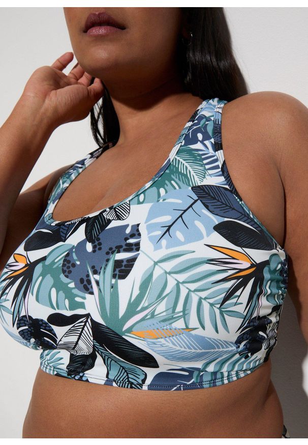 bonprix - Bikini bustier (2 części) ze skrzyżowanymi ramiączkami. Kolor: zielony
