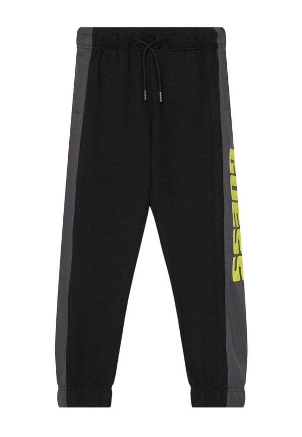 Guess Spodnie dresowe L6RB01 KA6R4 Czarny Regular Fit. Kolor: czarny. Materiał: bawełna