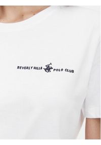 Beverly Hills Polo Club T-Shirt P-SS26W-TS085 Biały Regular Fit. Typ kołnierza: polo. Kolor: biały. Materiał: bawełna #4
