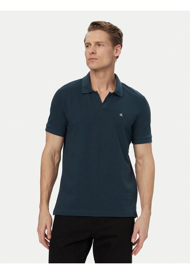 Calvin Klein Jeans Polo LV04RF215G Granatowy Regular Fit. Typ kołnierza: polo. Kolor: niebieski. Materiał: bawełna