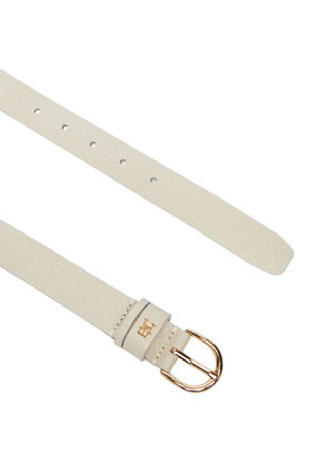 TOMMY HILFIGER - Tommy Hilfiger Pasek Damski Ess Effortless 2.5 Go Mono AW0AW18856 Biały. Kolor: biały. Materiał: skóra