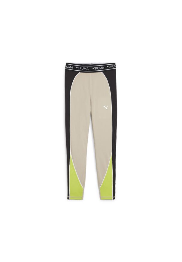 Legginsy Sportowe Damskie Puma Fit Train Strong 7/8. Kolor: beżowy, wielokolorowy. Wzór: kolorowy. Sport: fitness, bieganie