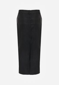 Renee - Czarna Ołówkowa Spódnica Midi High Waist z Ekoskóry Adaulfo. Okazja: na co dzień. Stan: podwyższony. Kolor: czarny. Wzór: aplikacja. Styl: casual, elegancki, klasyczny #7