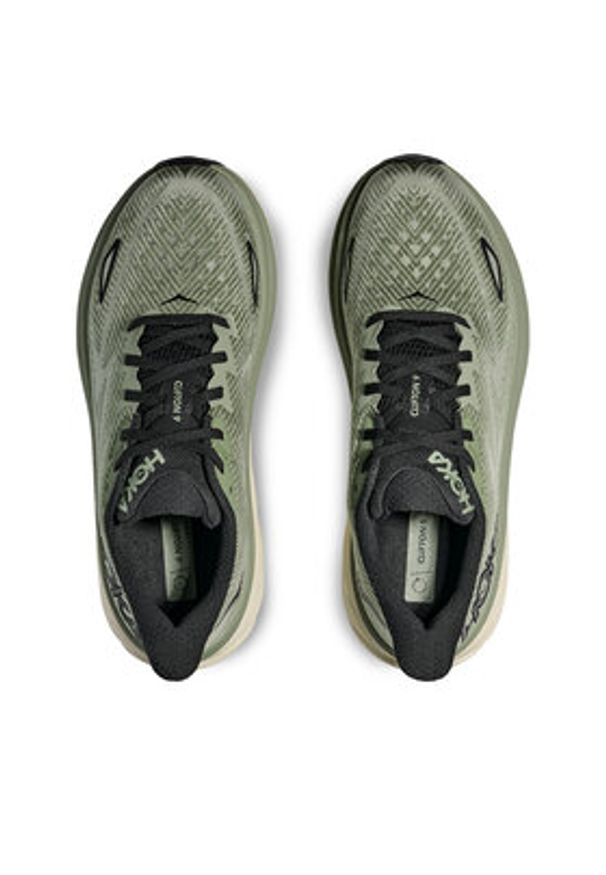 HOKA - Hoka Buty do biegania Clifton 9 1127895 Khaki. Kolor: brązowy. Materiał: materiał