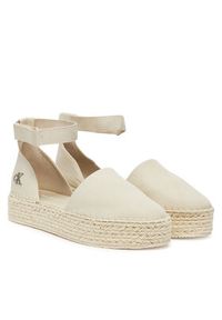 Calvin Klein Jeans Espadryle Flatform Espadrille Sling Mg YW0YW01735 Beżowy. Kolor: beżowy. Materiał: materiał #3