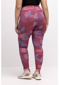 ULLA POPKEN - Damskie Narciarskie leginsy szybkoschnące materiał z recyklingu. Kolekcja: plus size. Kolor: czerwony. Materiał: elastan, poliester, materiał. Sport: narciarstwo