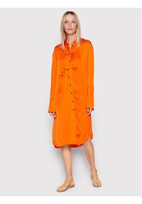 Herskind Sukienka koszulowa Barba 4422370 Pomarańczowy Oversize. Kolor: pomarańczowy. Materiał: wiskoza. Typ sukienki: koszulowe, oversize #4
