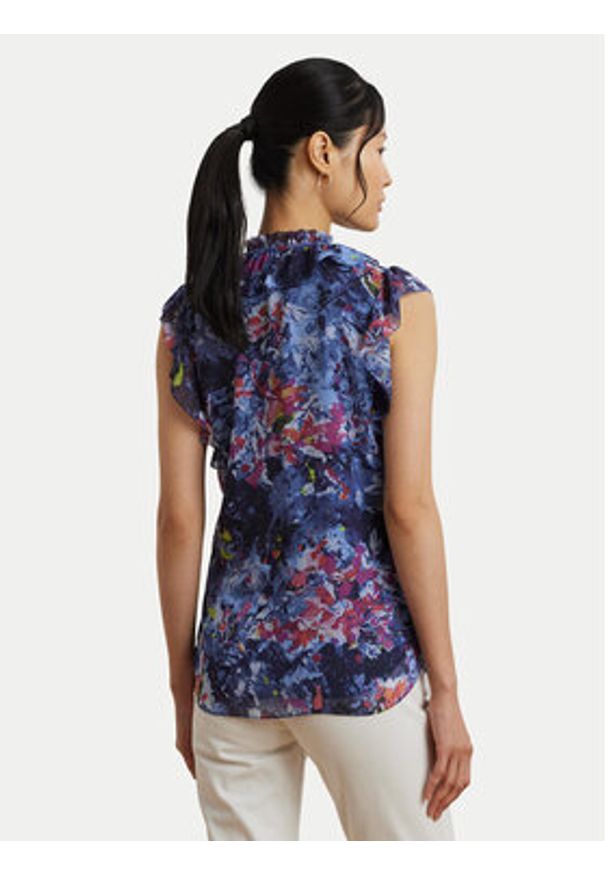 Lauren Ralph Lauren - LAUREN RALPH LAUREN Bluzka 200970718001 Granatowy Relaxed Fit. Kolor: niebieski. Materiał: syntetyk