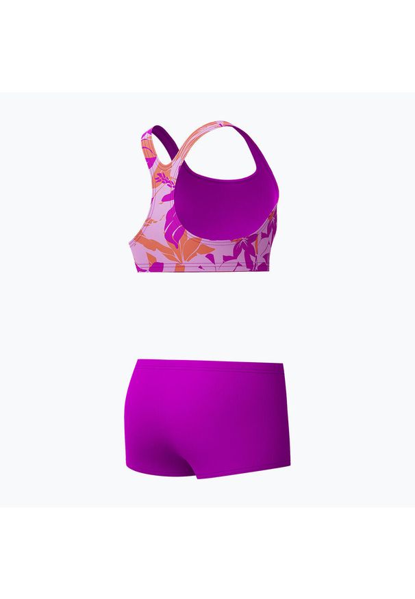 Strój pływacki dwuczęściowy dziecięcy Speedo Allover Boyleg Short. Kolor: fioletowy
