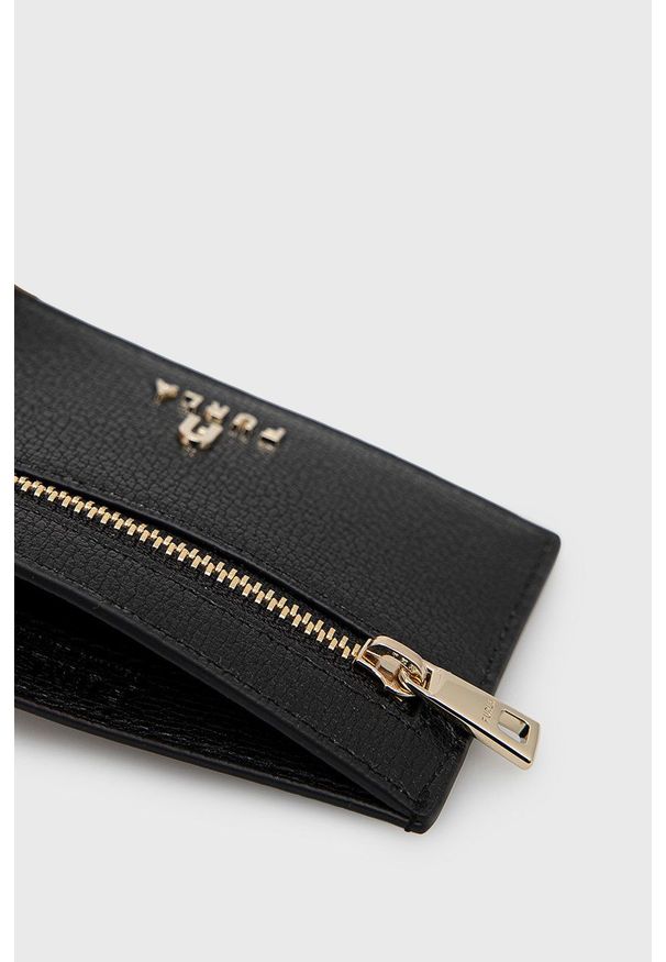 Furla etui na karty skórzane Magnolia damski kolor czarny. Kolor: czarny. Materiał: skóra. Wzór: gładki